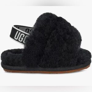 UGG Baby Black Fluff Yeah Slides sz 0/1
